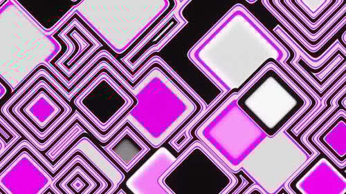 VJ Loop Pulsating pink black squares 02