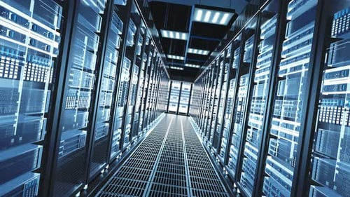 Futuristic Data Center Server Room Technology Loop