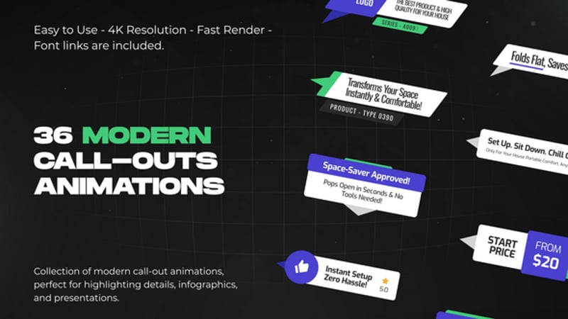 Modern Call-Outs for Premiere Pro, Titles ft. call out text & callouts ...