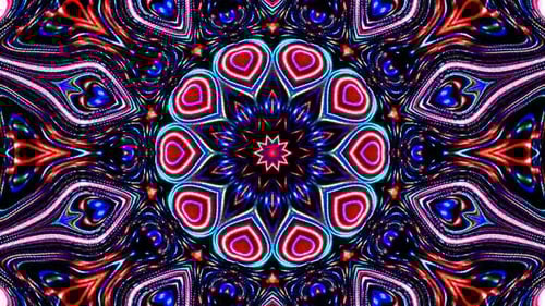 Vibrant Geometric Kaleidoscope Pattern Animation