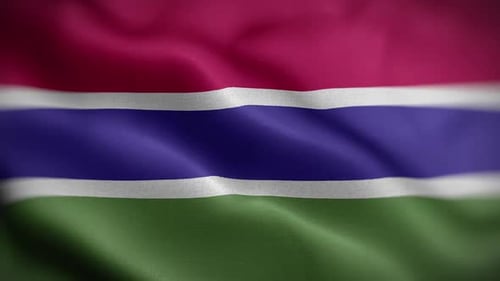 Realistic Waving Flag of The Gambia Animation