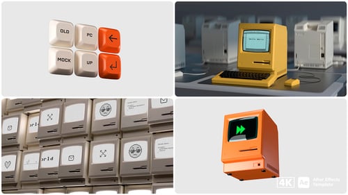 Maqueta retro para PC | Plantilla After Effects