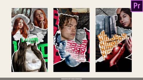 Dynamic Collage Photo and Text Reveal Template