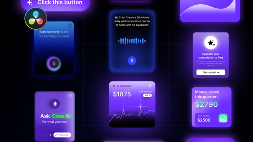 Dynamic Software Interface Widgets with Glowing UI, Titles ft. saas ...