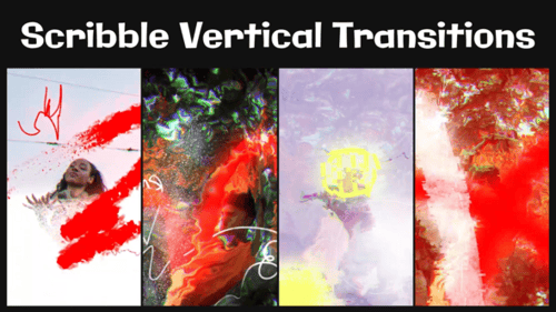 Energetic Glitch Scribble Transitions for Vertical Video