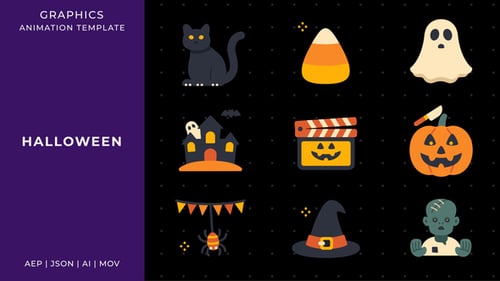 Halloween graphic animation template | After Effects