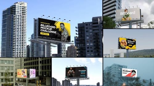 Realistic 3D Billboard Mockup