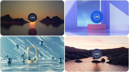 Minimal 4-Style Screens – Clean 3D Logo Intro Pack MOGRT