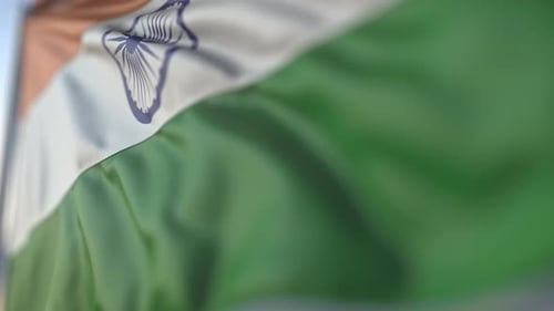 Realistic Waving India Flag Seamless Loop Animation