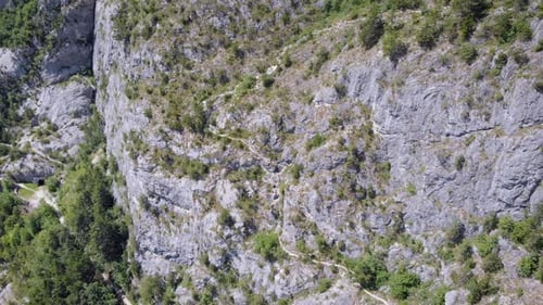 Aerial View of a Winding Mountain Trail
