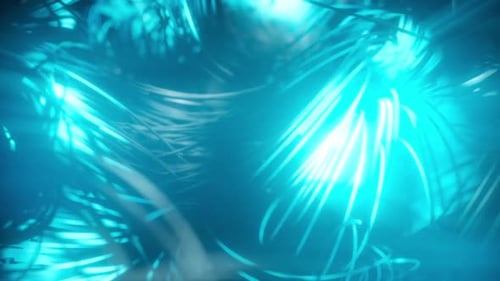 Futuristic Data Network Wires with Abstract Blue Energy Flow