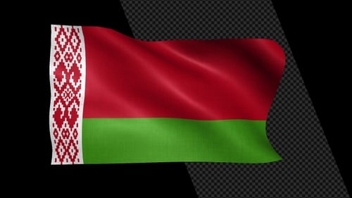 Belarus Flag Waving with Realistic Fabric Motion