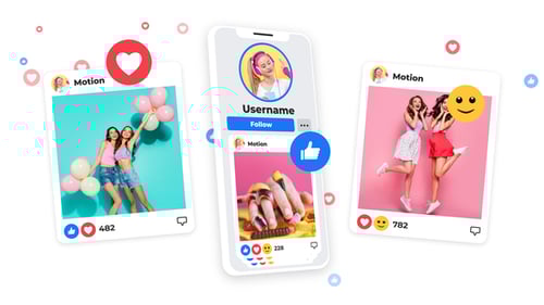 Animated Social Media Post Opener and Feed Interface