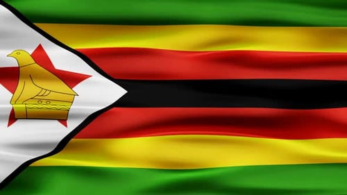 Seamless Loop Waving Flag of Zimbabwe Animation