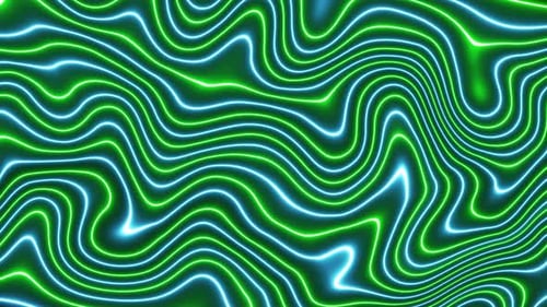Abstract Neon Liquid Flowing Lines Loop Background