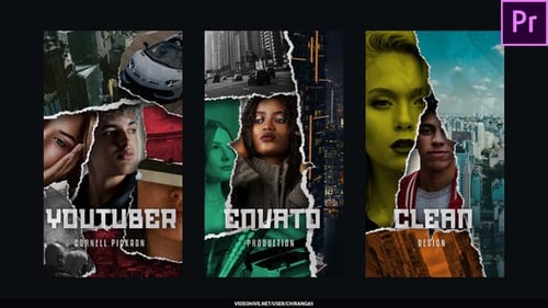 Ripped Paper Collage Dynamic Stories Reveal