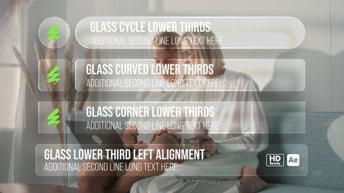 Glass Lower Thirds – Modern Transparent Titles and Minimal Video Overlays