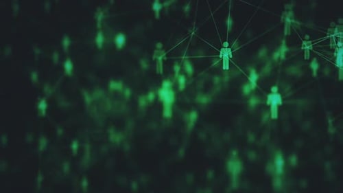 Digital Network of Connected People Icons Loop