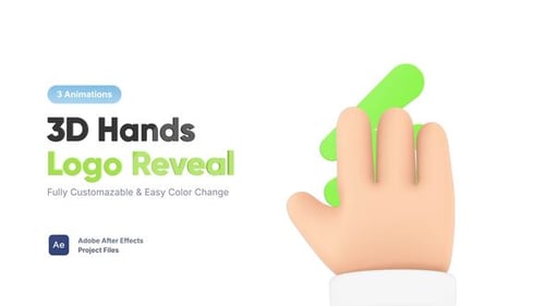 3D Hand Gesture Logo Reveal Animation