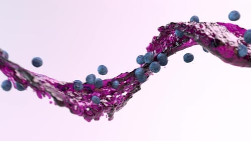 Blueberries juice stream