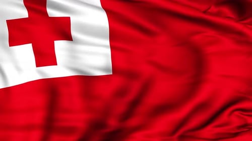 Realistic Waving Flag of Tonga Seamless Loop