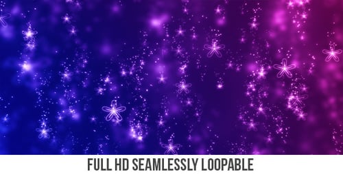 Magical Glittering Particle Flowers Background Loop
