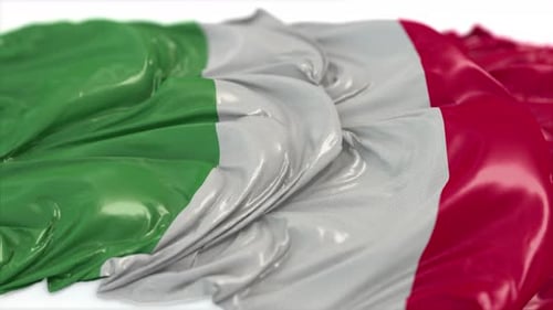 Realistic Waving Italian Flag Animation Loop