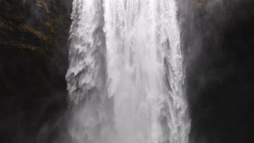 Forceful Waterfall in Natural Environment