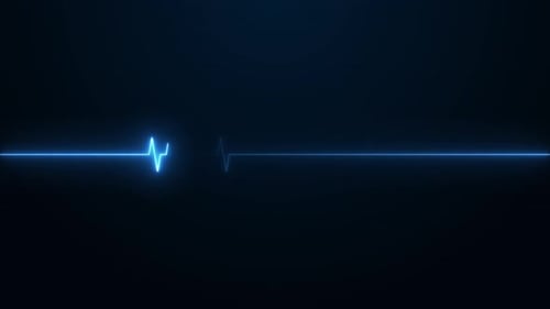 Neon effect heartbeat line seamless looping video.
