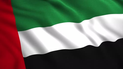 United Arab Emirates Flag Waving Realistic Animation