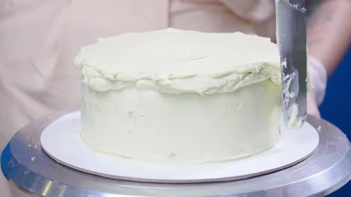 Baker Icing Round Cake with White Frosting