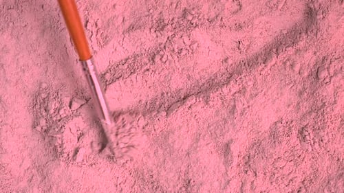 Makeup Brush Mixing Light Pink Powder