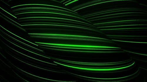 Neon Green Digital Wavy Lines Loop Background