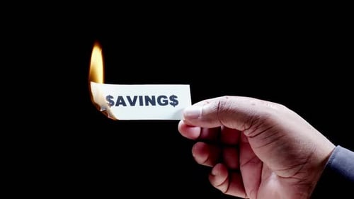 Savings Burning Concept