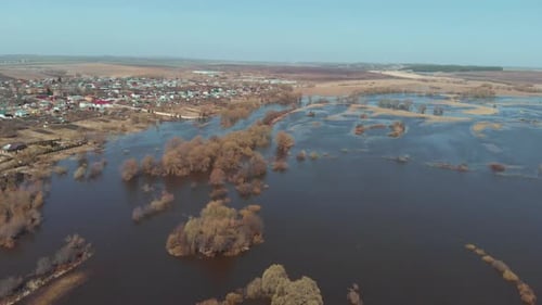 The Flood of the River Near the Village