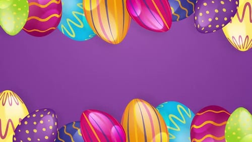 Colorful Animated Easter Eggs Festive Frame Border