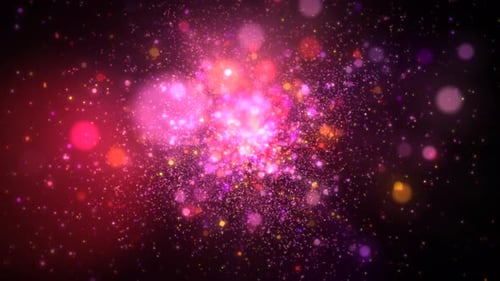 Abstract Sparkling Glowing Bokeh Particles Background