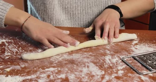 Hausgemachte Zubereitung von Kartoffel-Gnocchi-Food