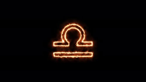 Fiery Libra Zodiac Sign Animated Outline