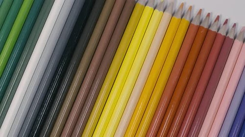 Colorful Pencils in a Row