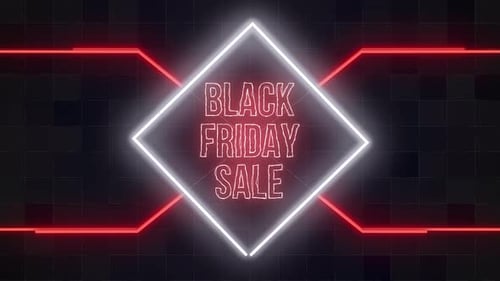 Dynamic Neon Black Friday Sale Title Animation