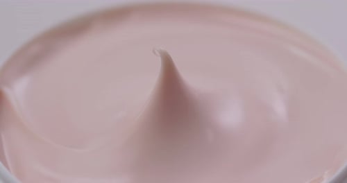 Pink Cream in Jar Close Up