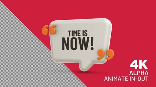 Animated 3D Speech Bubble with Quote Text Reveal