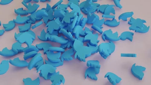Twitter Logo falling on floor