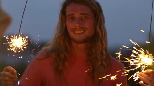 Dancing with Sparkler Fireworks