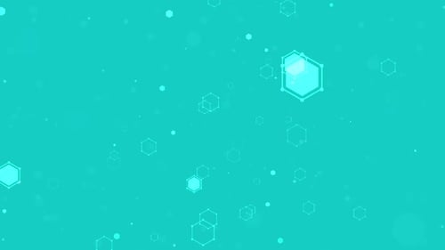 Abstract Floating Hexagons Digital Network Background