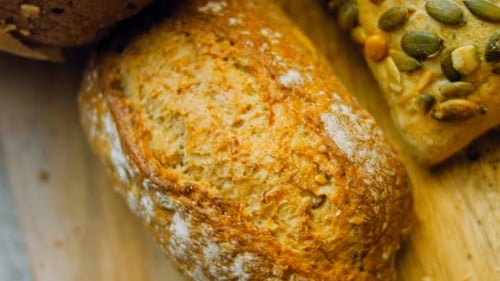 Macro Shot of Fresh Artisan Breads