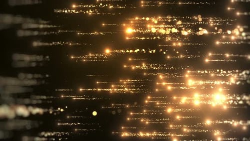 Golden Glittering Particles Flowing Elegant Background Loop