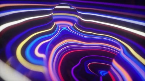 Abstract Swirling Neon Lines Tunnel Background