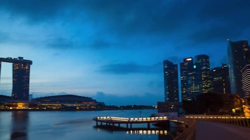 Timelapse of Marina Bay and Singapore Skyline